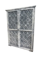 PIĘKNA DREWNIANA SZAFA SZARO BIAŁA SUPER FRONTY