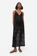 H & M sukienka maxi długa szydełkowa koronkowa boho ażurowa transparentna S