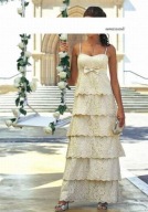 DŁUGA SUKNIA W FALBANY ROZM 32/34