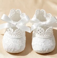 Śliczne buciki dla niemowlaka chrzest kokardka modne buty do chrztu 9.5 cm