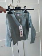 Sweterek dla dziecka MINOTI 18-24m szara mięta 86-92 guziki