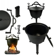 KOCIOŁEK ŻELIWNY 10L MYŚLIWSKI WĘGIERSKI GARNEK ŻELIWNY NA OGNISKO GRILL