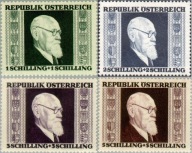 Austria 1946 Znaczki 772-5A ** prezydent Renner