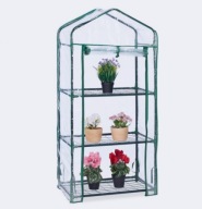 Szklarnia balkonowa 3-poziomowa 128x60x40 cm, foliowa PCW przezroczysta