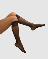 Podkolanówki rajstopowe z lycry - 10 par - czarne - rozmiar uniwersalny