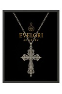 Gotycki naszyjnik krzyż unisex metalowy Rock Punk Goth neogotycki