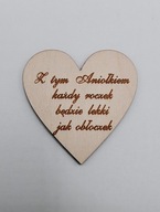 Serce, Anioł stróż, sklejka, makrama, anioł, 6cm