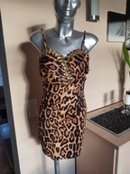 Sukienka panterka z kamieniami S/M 36/38
