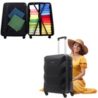 WALIZKA DUŻA PODRÓŻNA NA KÓŁKACH MATERIAŁOWA ABS BAGAŻ MOCNA POJEMNA 100L