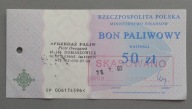 BON PALIWOWY MINISTERSTWO FINANSÓW na 50 ZŁ