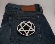 Naszywka Haftowana HEARTAGRAM Pentagram Serce – Średnica 10 cm