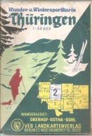 TURYNGIA - MAPA TURYSTYCZNA Z 1957 ROKU.
