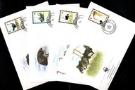 Czad - 4 Koperty FDC / WWF - 1365-1368 ( Fauna - ptaki ) 1996 r.