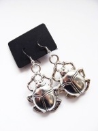 Nowe obłędne kolczyki wielkie żuki handmade