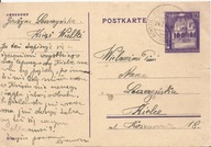 GENERALNE GUBERNATORSTWO -KSIĄŻ WIELKI-KIELCE -postkarte -obieg 1942 rok