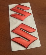 Logo Emblemat Suzuki RED Para/2szt orig. GSXR GSXF SV GSR GSX