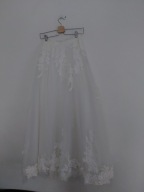 Biała maxi tiulowa spódnica z koronką XS sesja zdjęciowa bal wesele