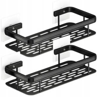 2x Półka Łazienkowa Wisząca Pod Prysznic Do Łazienki Metalowa Czarna Loft