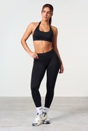 LEGGINSYY wysoki STAN S siłownie FITNESS czarne SPORTOWE push up bezszwowe