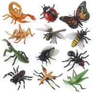 SIENON Zestaw 12 Plastikowych Figurek Owady Biedronka Pszczoła Motyl