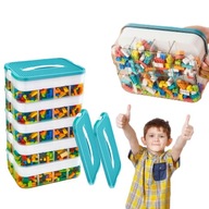 POJEMNIK PLASTIKOWY NA KLOCKI ZABAWKI PUDEŁKO ZAMYKANE ORGANIZER 5-PIĘTROWY