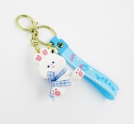 Brelok do torebki kluczy damski królik biały łapki kokardka niebieska dzwon