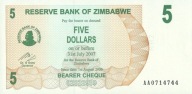 Zimbabwe - 5 Dollars - 2006 - P38 - St.1