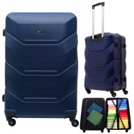 WALIZKA ŚREDNIA ABS 65L ZAMEK SZYFROWY 4 KÓŁKA OBROTOWE LEKKA BAGIA 65CM