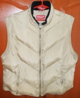 Kamizelka damska bezrękawnik ocieplacz beżowy pikowany stójka zamki XL