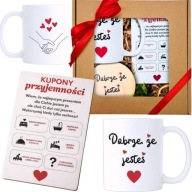PREZENT NA DZIEŃ KOBIET WALENTYNKI UPOMINEK PUDEŁKO BOX KUBEK KUPON