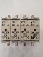 wkładki bezpiecznikowe topikowe nożowe ETI NV00C NH00C 35A ~500V gL/gG