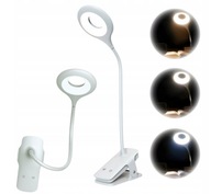 LAMPKA LED DO CZYTANIA Z KLIPSEM BIURKOWA NOCNA BEZPRZEWODOWA USB C
