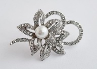 BROSZKA Z CYRKONIAMI I PERŁĄ