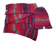 Lekki, bordowo-szary komplet, czapka i szalik, wegański, handmade, unikat