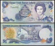 BNE - KAJMANY 1 Dollar 1998 C/1 000455 # P21a # CAYMAN # NISKI NUMER # UNC