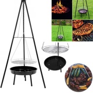 Palenisko-grill ogrodowy Velaco z rusztem 50 cm wysokość 147 cm czarne