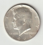 USA 1/2 dolara 1964 Kennedy srebro 0.900 ladny stan