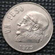 MEKSYK [1629]*1 peso 1975 Herb Ptak Orzeł (heraldyka) José María Morelos
