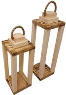 Lampiony drewniane 2 sztuki