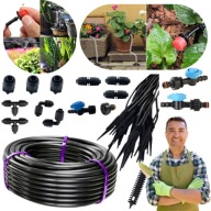 WĄŻ NAWADNIACZ KROPLUJĄCA 25M SYSTEM DO NAWADNIANIA KROPELKOWEGO+ELEMENTY