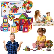 KLOCKI MAGNETYCZNE KONSTRUKCYJNE DUZY ZESTAW 3D MAGNETIC EDUKACYJNE PANELE