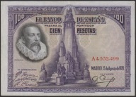 Hiszpania 100 peset 1928 - A4 - Miguel Cervantes