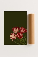 Plakat bez ramy 30x40 cm Karmazynowa Wiosna – natura, kwiaty, dekoracja