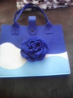 torebka z kwiatem 3d na szydełku