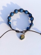 Granatowo-Czarny Różaniec na rękę