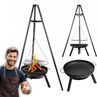 PALENISKO OGRODOWE GRILL OGRODOWY TRÓJNÓG ZE STELAŻEM LEHMANN RUSZT 60CM
