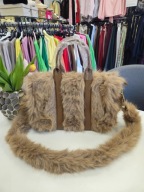 Futrzana beżowa - camel torebka błysk Italy !!!