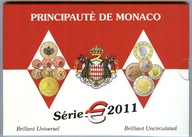MONACO - Okolicznosciowy zestaw monet w folderze - 1 Cent - 2 Euro - 2011