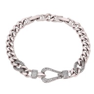 83722 BRANSOLETKA PLATYNOWANA 19,5-17 CM 13 MM elegancka z cyrkoniami