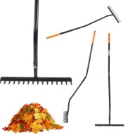 GRABIE OGRODOWE METALOWE DO LIŚCI TRAWY SOLIDNE MOCNE SZEROKIE 41 x 150 cm